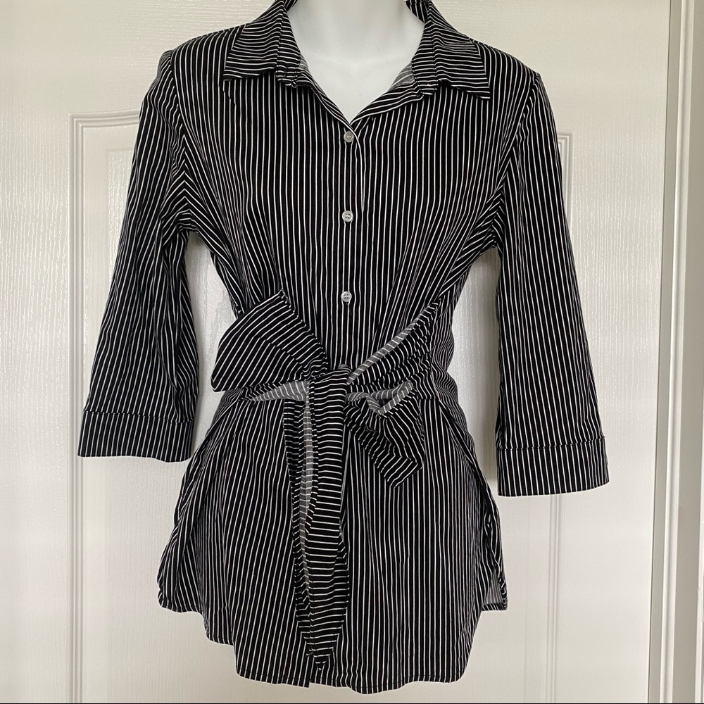NY&C Striped Shirt with Bow